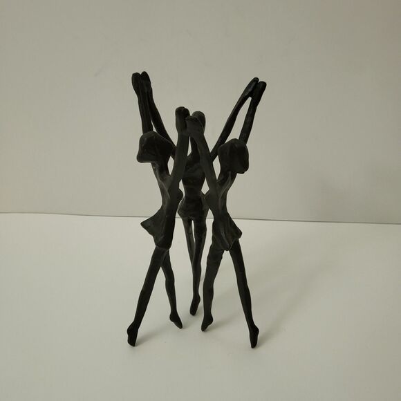 Metal Iron Ballet Dancers Sculpture Ornament High Quality Desk Figurine Black - Picture 6 of 7